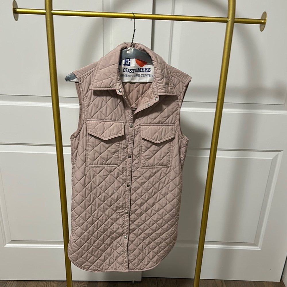 Pink Quilted Sleeveless Vest